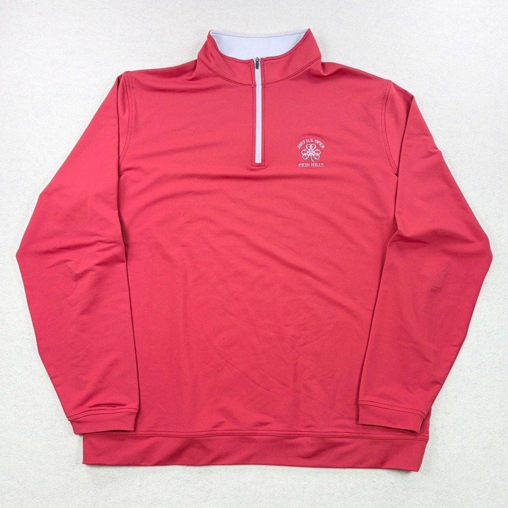 Peter Millar Crown Sport 2017 U.S. Open Erin Hills 1/4 Zip Pullover Dull Red XL